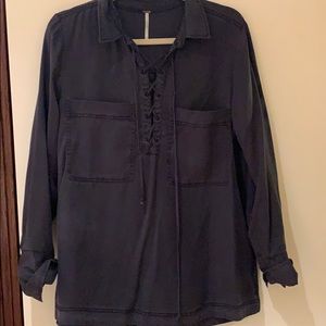 Free People lace up shirt. Size L